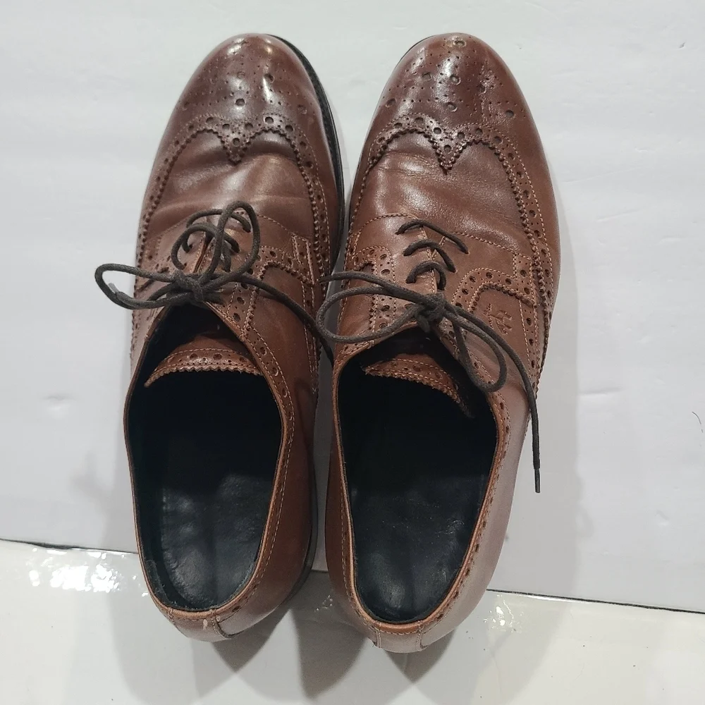 Brooks Brothers Wingtip Oxford Brown Leather Men's Dress Shoes Sz.10.5